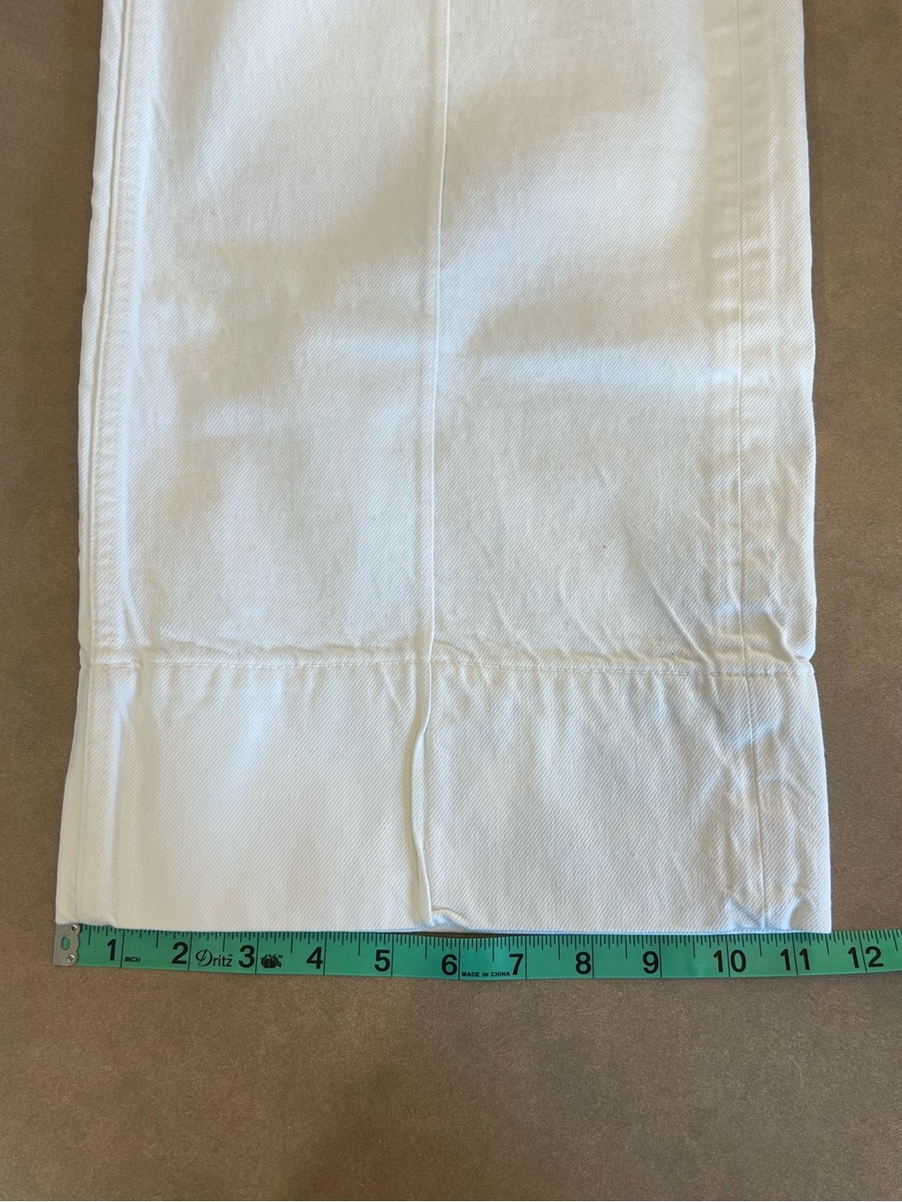 Zara White Crop Wide Leg Front Seam Jeans Size 8 - Picture 8 of 13